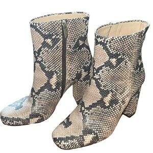 Vince Camuto Snake Skin Booties
